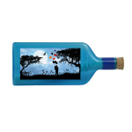 Blaue Flasche mit Sujet "Liebespaar"