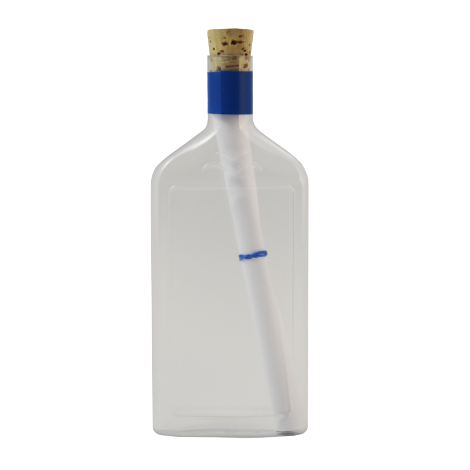 Flaschengruss mit transparenter Blanko Flasche